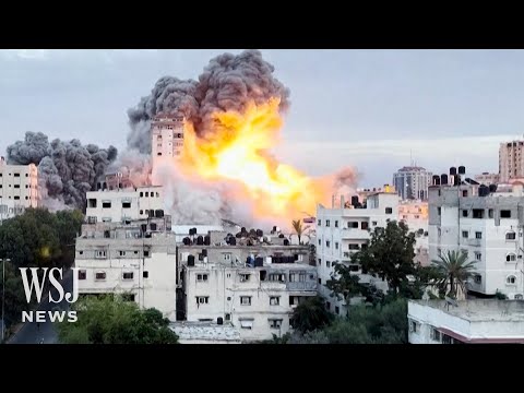 Watch: High-Rise Building in Gaza Crumbles After Israeli Airstrike | WSJ News